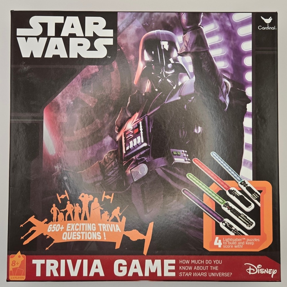 Star Wars Trivia Game 650+ Questions Lightsaber Puzzles All Ages Geek Cardinal